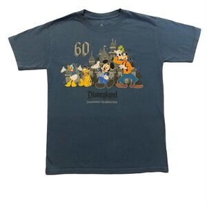 Disneyland Resort 60th Celebration T-Shirt/Kids Unisex Size Medium Dusty Blue